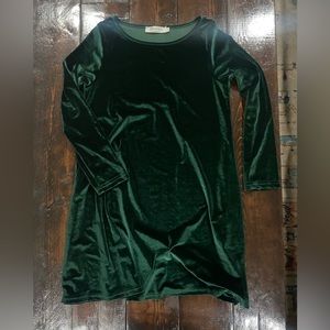 Green Velvet Mini Dress